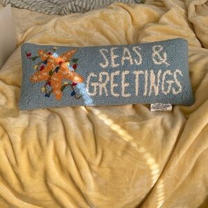 Seas & Greetings Holiday Starfish Lumbar Pillow - Blue